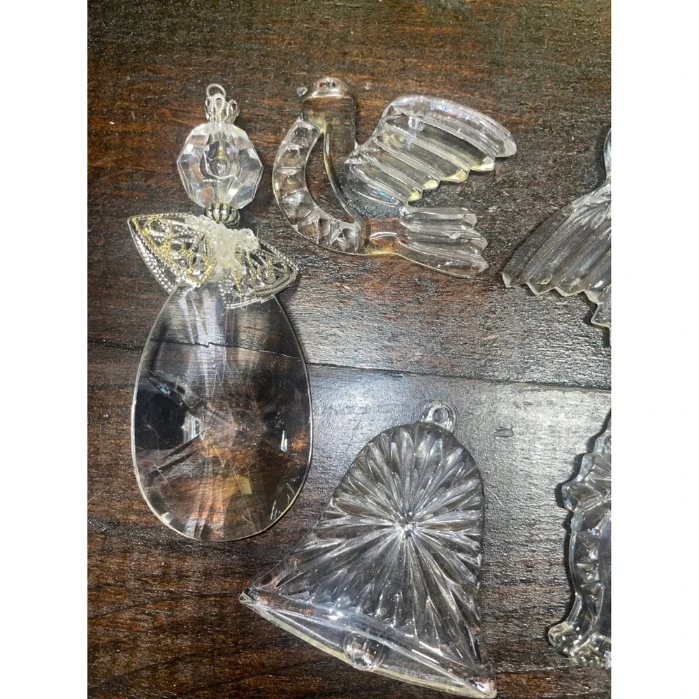 Vintage Clear Glass Christmas Ornaments - Angel, Bell,‎ Tree, Horse